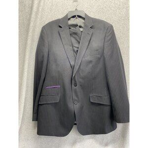 STATEMENT MENS 2 Piece SUIT Jacket Size 44R Pants 38Rx32L Black/Purple Stripe